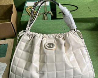 Replica Gucci Deco Leather Medium Tote Bag 746210