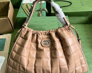 Replica Gucci Deco Leather Medium Tote Bag 746210