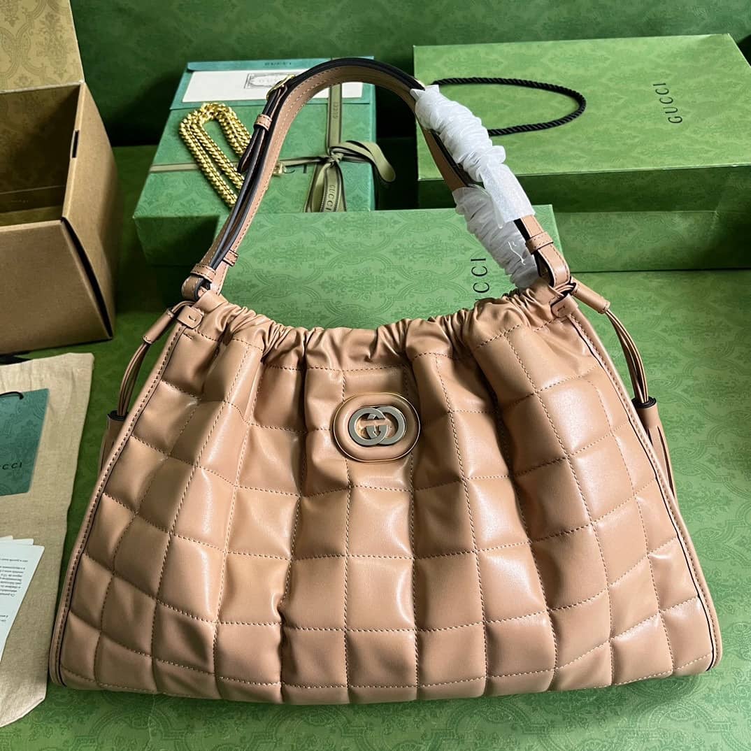 Replica Gucci Deco Leather Medium Tote Bag 746210