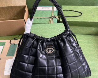 Replica Gucci Deco Leather Medium Tote Bag 746210