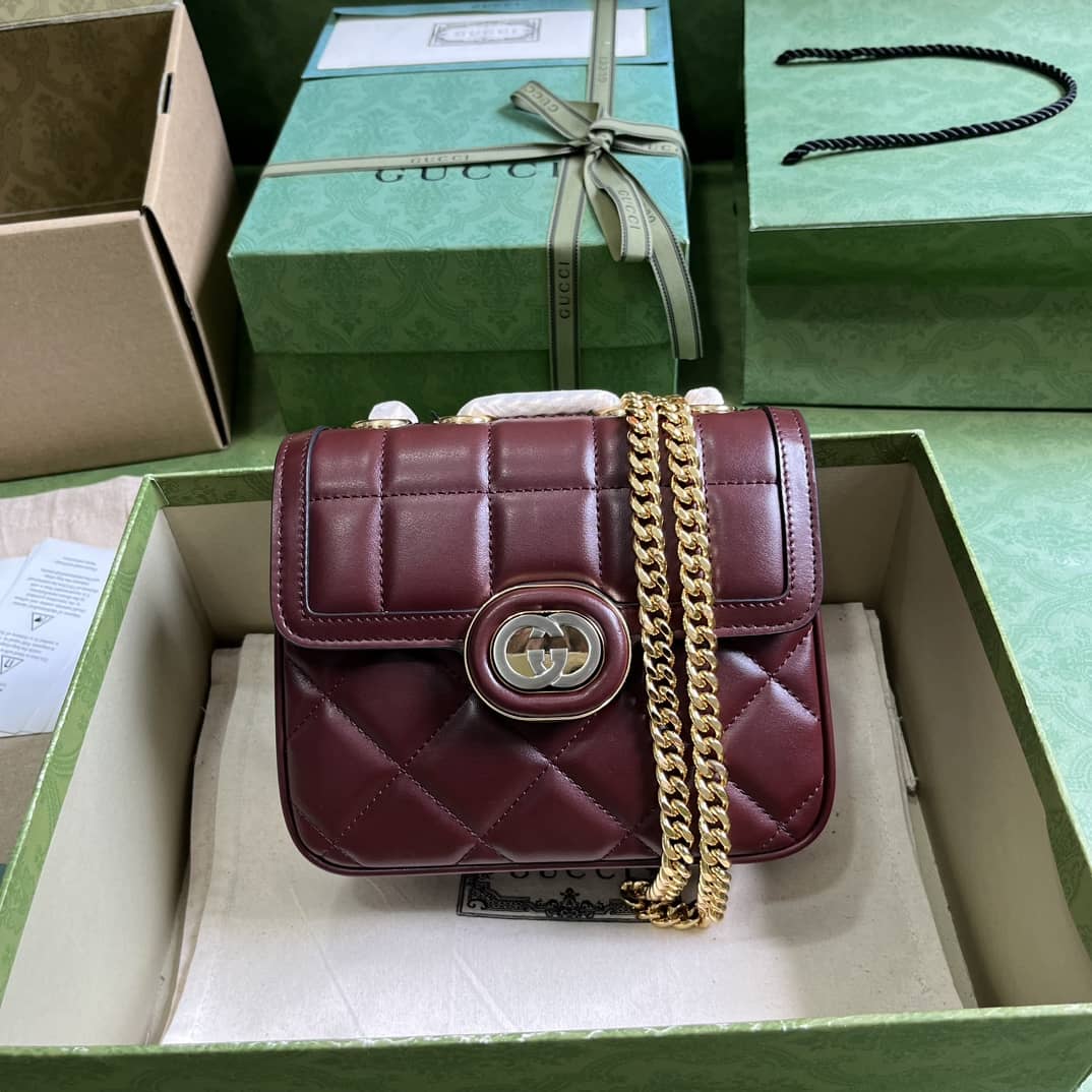 Replica Gucci Deco Mini Leather Shoulder Bag 741457