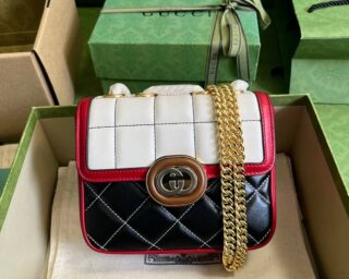 Replica Gucci Deco Mini Leather Shoulder Bag 741457