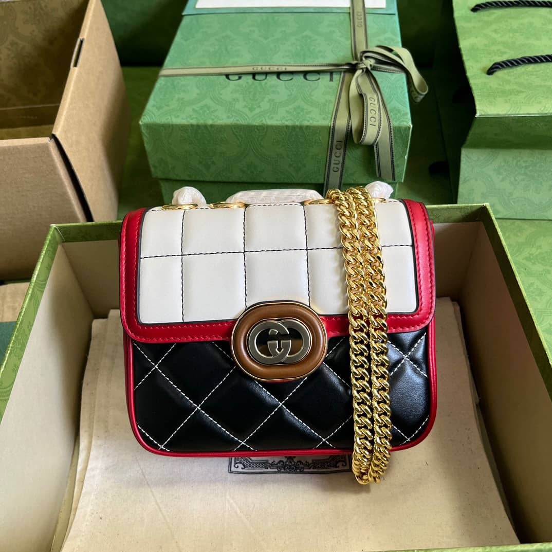 Replica Gucci Deco Mini Leather Shoulder Bag 741457