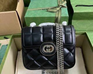 Replica Gucci Deco Mini Leather Shoulder Bag 741457