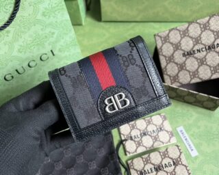 Replica Gucci Balenciaga The Hacker Canvas Leather Bifold Wallet 680385