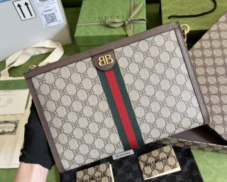 Replica Gucci Balenciaga Hacker Project Web Bb Canvas Wristlet Clutch 680382