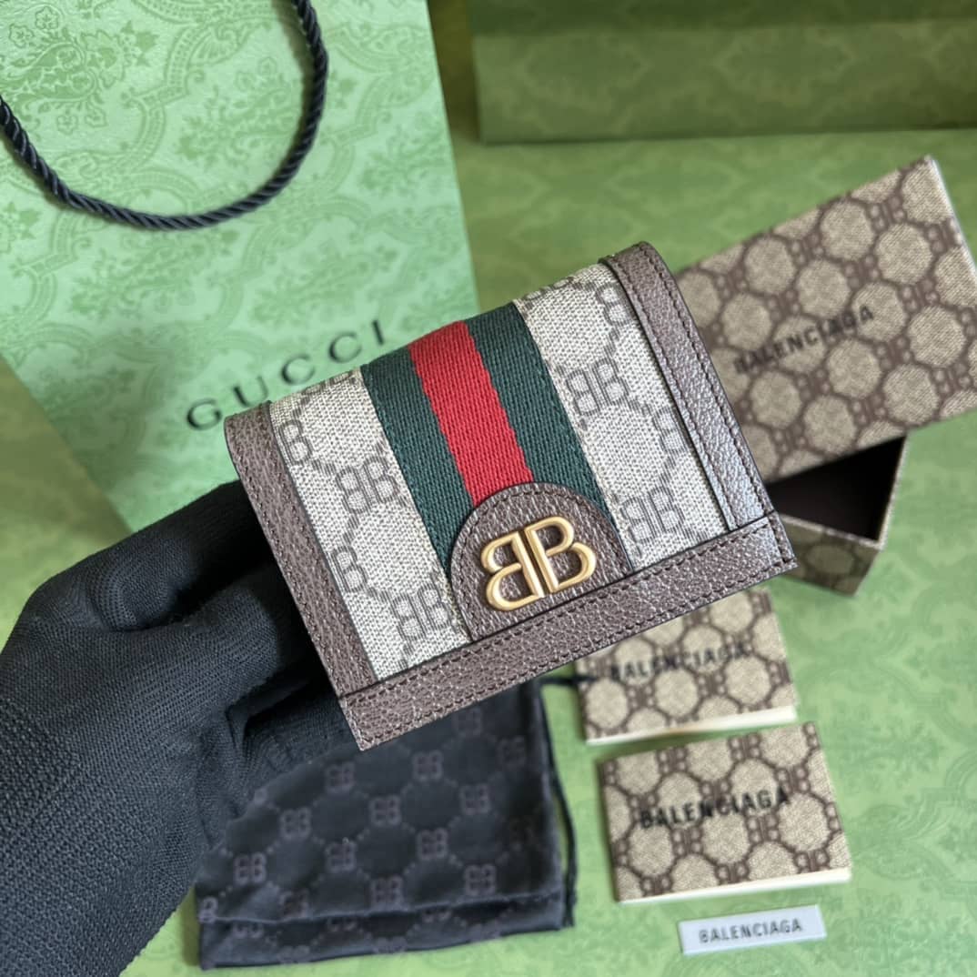 Replica Gucci Balenciaga The Hacker Canvas Leather Bifold Wallet 680385