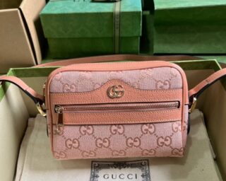 Replica Gucci Ophidia GG Mini Bag In Pink Canvas 574493