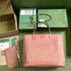 Replica Gucci Ophidia GG Large Tote Bag In Pink Canvas 741424