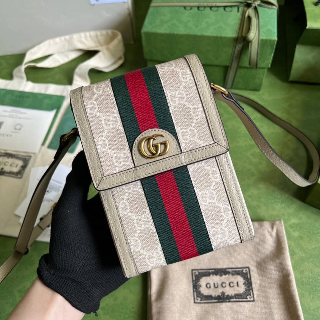 Replica Gucci Ophidia Top Handle Mini Phone Bag 696056