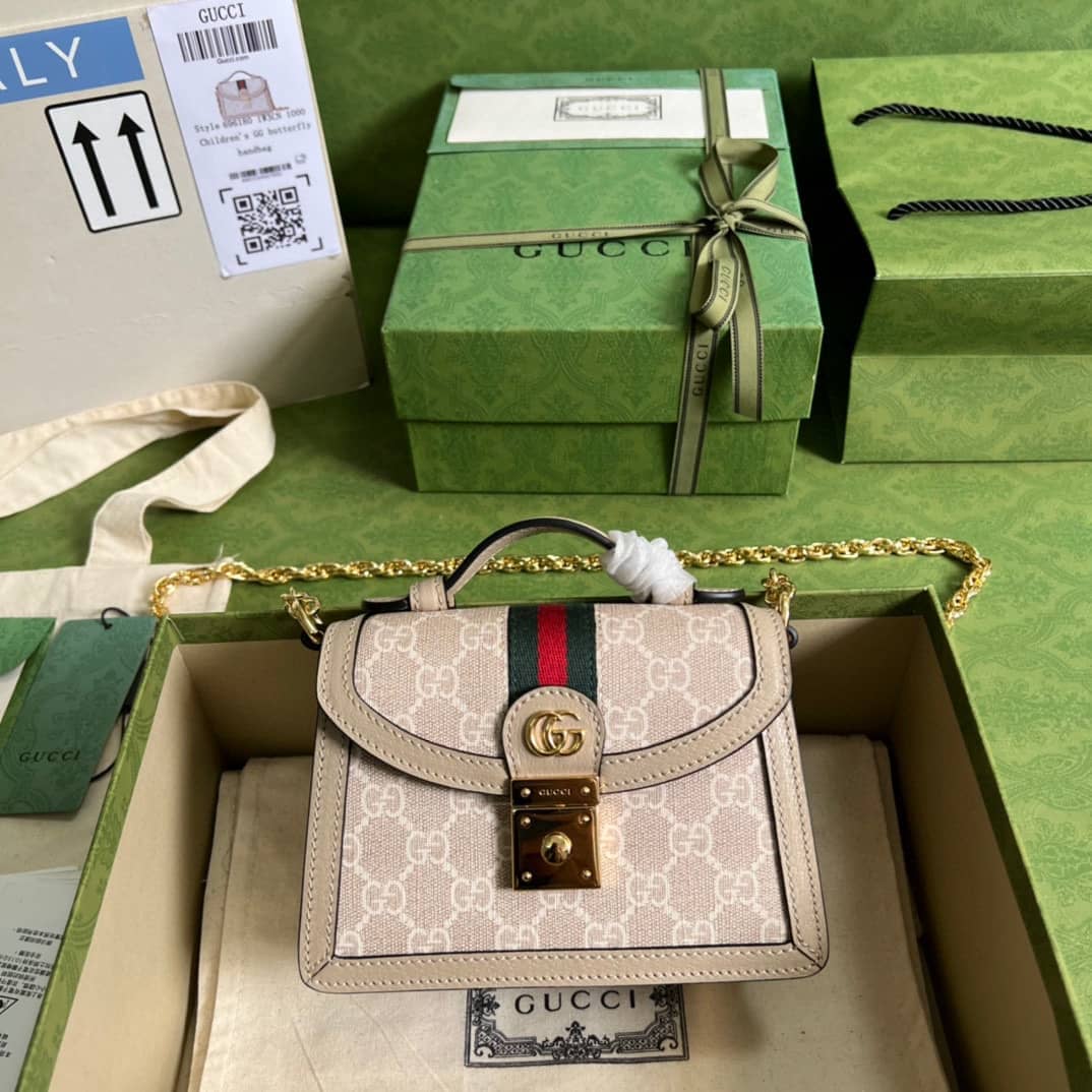 Replica Gucci Ophidia GG Top Handle Chain Mini Shoulder Bag 696180