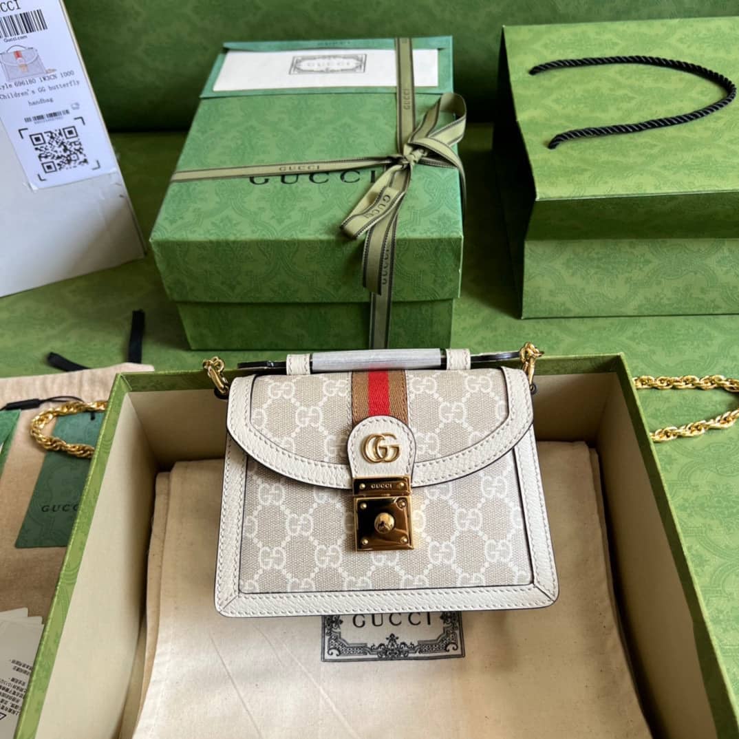 Replica Gucci Ophidia GG Top Handle Chain Mini Shoulder Bag 696180