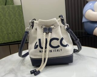 Replica Gucci Print Mini Canvas Bucket Bag 777166