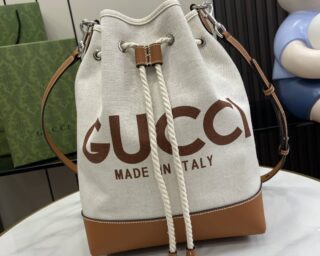 Replica Gucci Print Small Canvas Bucket Bag 772856