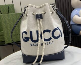 Replica Gucci Print Small Canvas Bucket Bag 772856