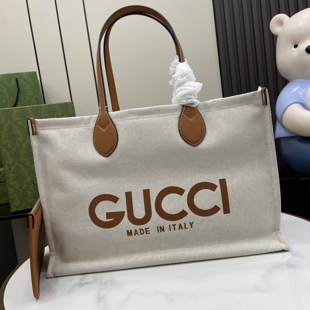 Replica Gucci Medium Canvas Print Tote Bag 772176