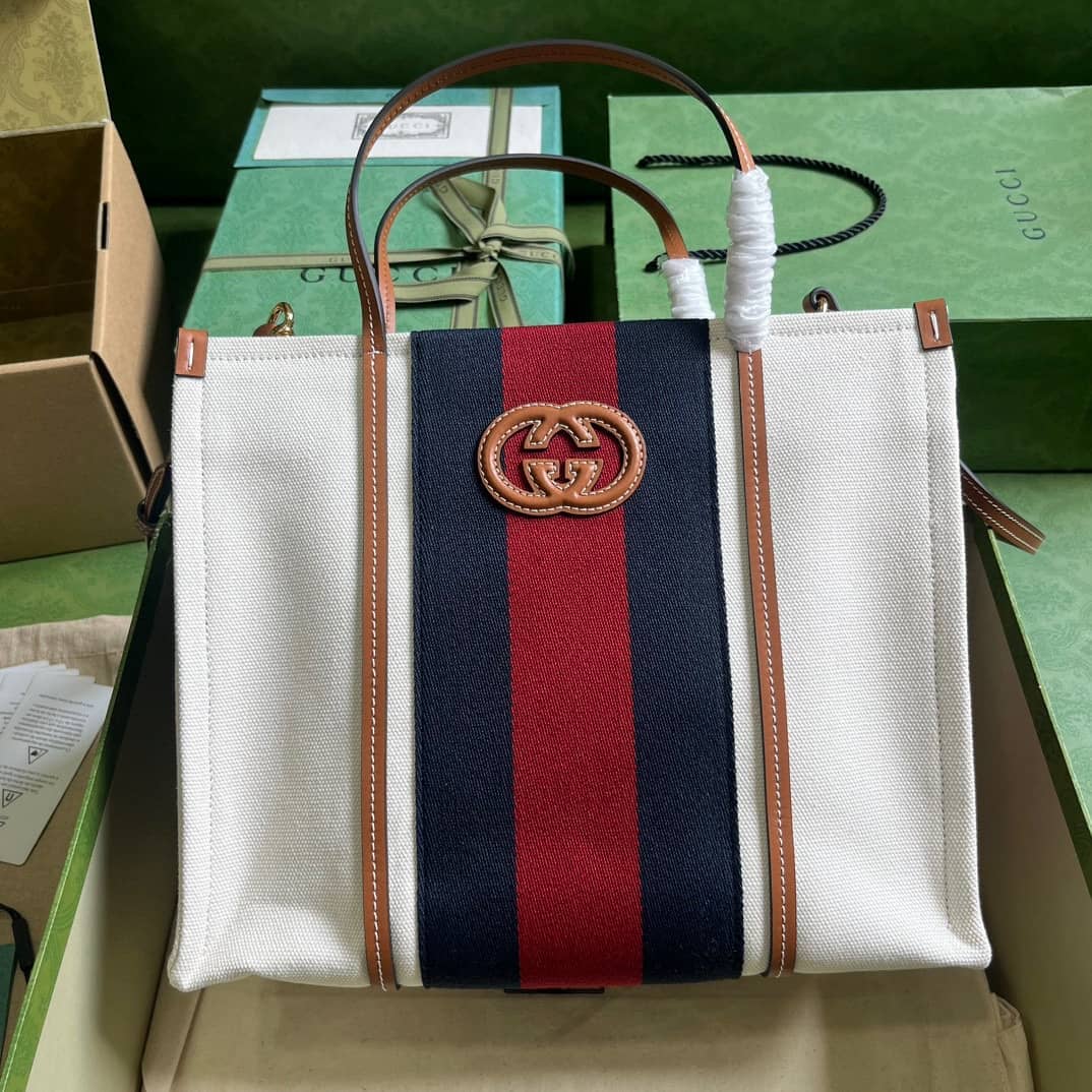 Replica Gucci Interlocking G Canvas Small Tote Bag 727728