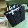 Replica Gucci Jumbo GG Medium Tote Bag In Black Leather 760233