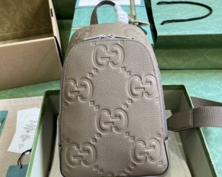 Replica Gucci Jumbo GG Leather Crossbody Belt Bag 766937