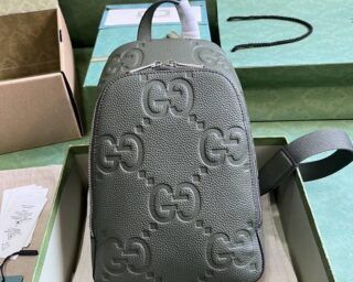 Replica Gucci Jumbo GG Leather Crossbody Belt Bag 766937