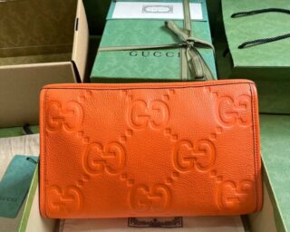 Replica Gucci Jumbo Gg Leather Pouch 739490