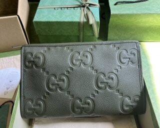 Replica Gucci Jumbo Gg Leather Pouch 739490