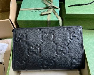 Replica Gucci Jumbo Gg Leather Pouch 739490