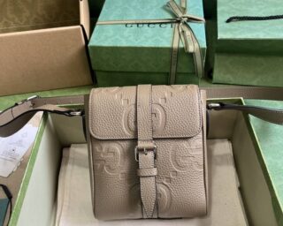 Replica Gucci Jumbo GG Leather Small Messenger Bag 760235