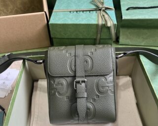 Replica Gucci Jumbo GG Leather Small Messenger Bag 760235