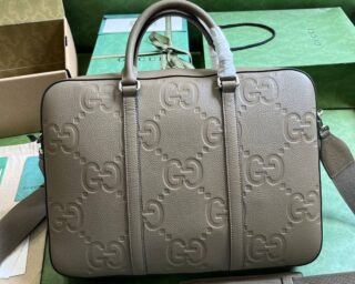 Replica Gucci Jumbo GG Leather Embossed Briefcase 658573