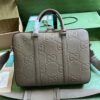 Replica Gucci Jumbo GG Leather Embossed Briefcase 658573