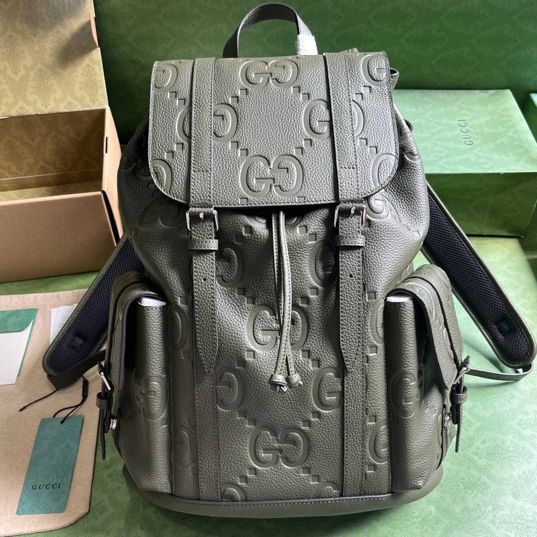 Replica Gucci Jumbo GG Embossed Leather Backpack 625770