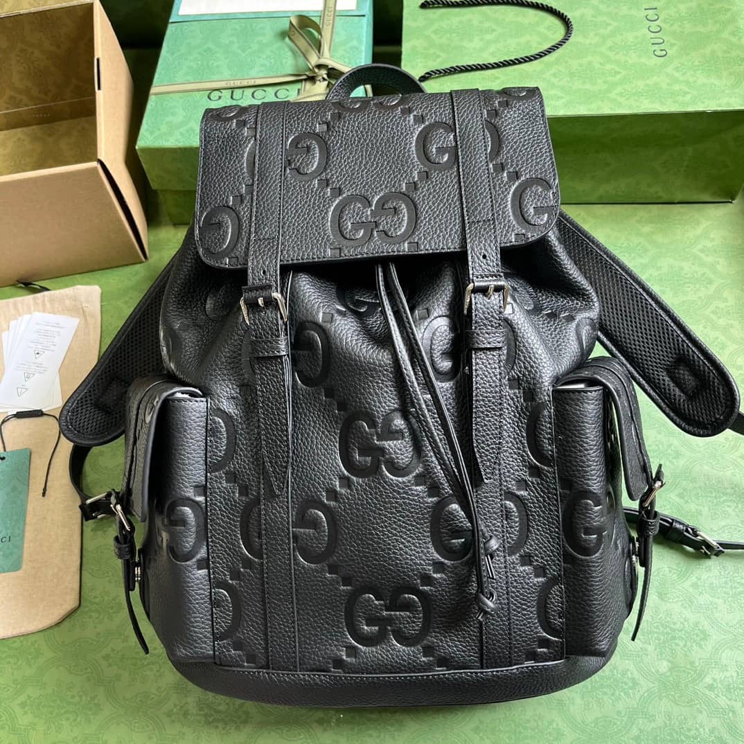 Replica Gucci Jumbo GG Embossed Leather Backpack 625770