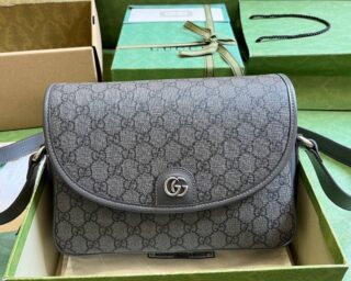 Replica Gucci Ophidia Leather-Trimmed Printed Coated-Canvas Shoulder Bag 724704