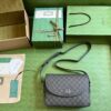 Replica Gucci Ophidia Leather-Trimmed Printed Coated-Canvas Shoulder Bag 724704