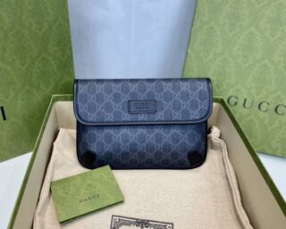 Replica Gucci Gg Supreme Belt Bag Black 598113