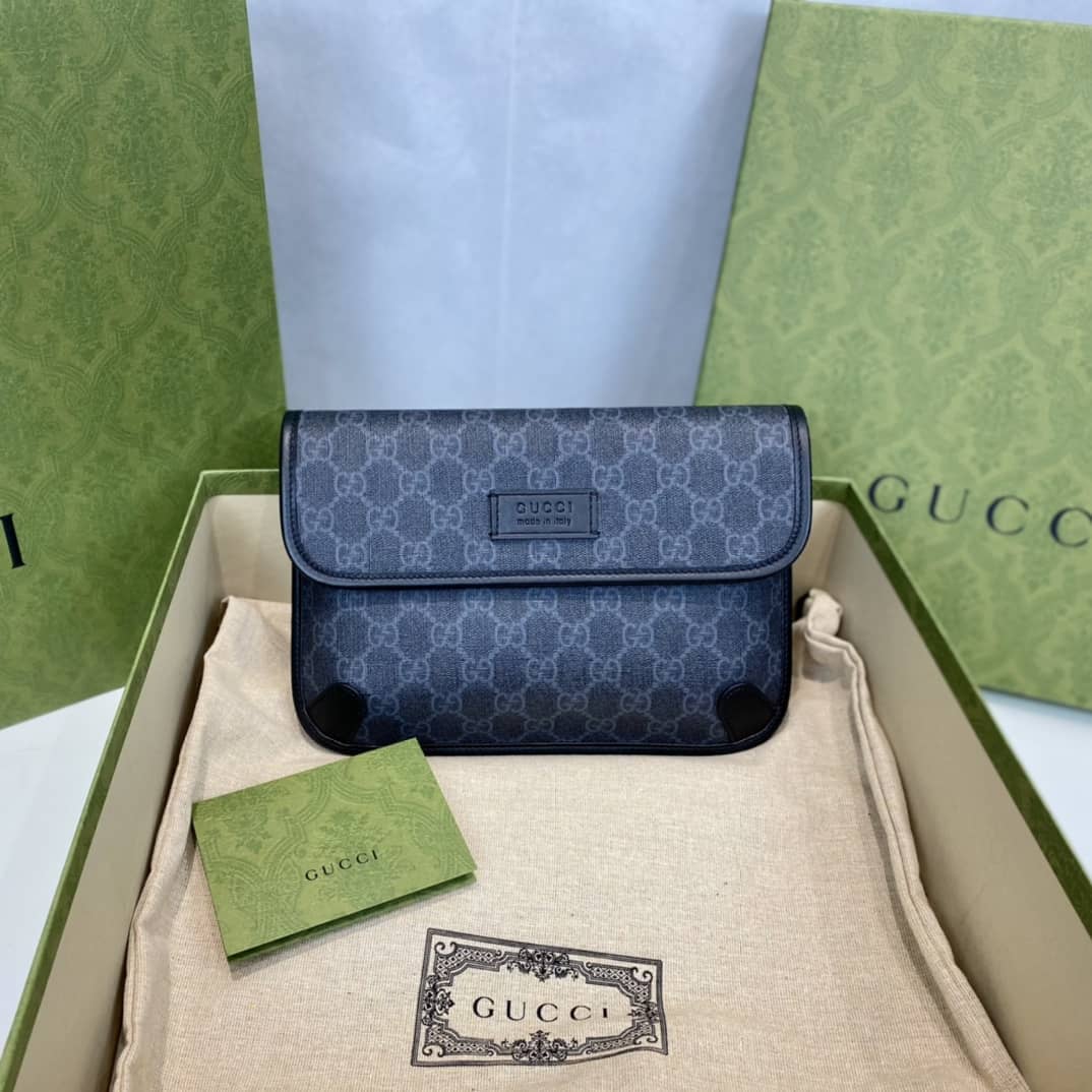 Replica Gucci Gg Supreme Belt Bag Black 598113