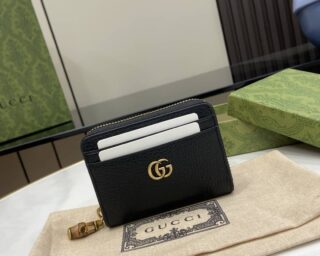 Replica Gucci Plain Leather Long Wallet Card Holder 739500