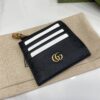 Replica Gucci GG Logo Zip Leather Card Case With Bamboo 739497