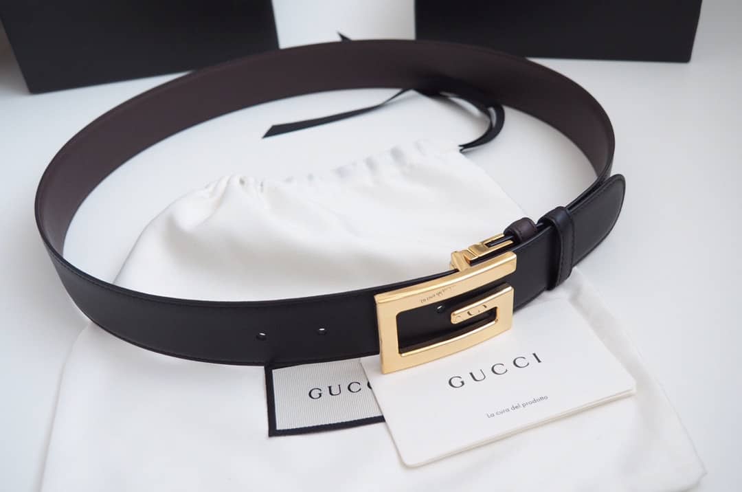 Replica Gucci Leather Belt Black