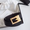 Replica Gucci Leather Belt Black