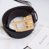 Replica Gucci Leather Belt Black