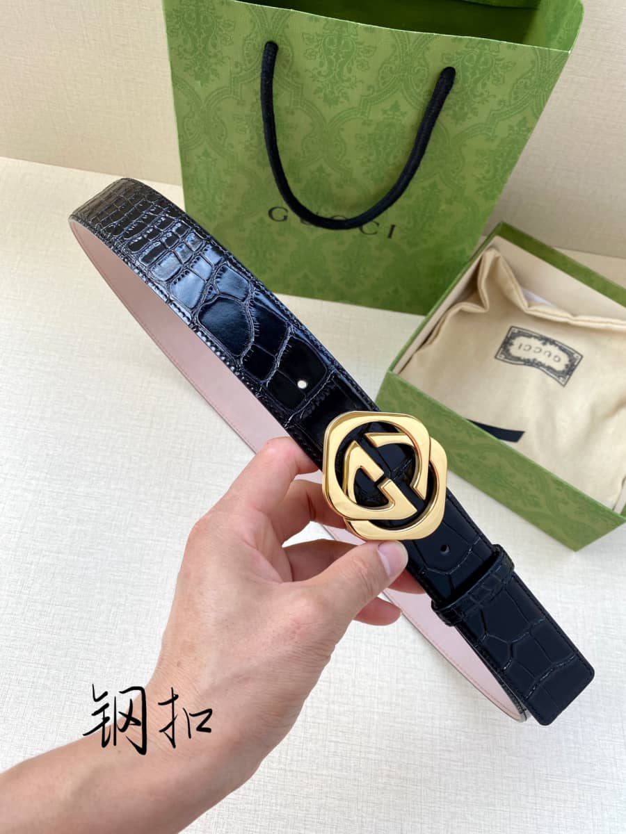 Replica Gucci Leather Belt With Double G Buckle