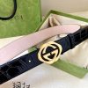 Replica Gucci Leather Belt With Double G Buckle