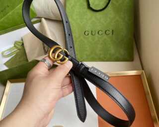 Replica Gucci Leather Belt Black