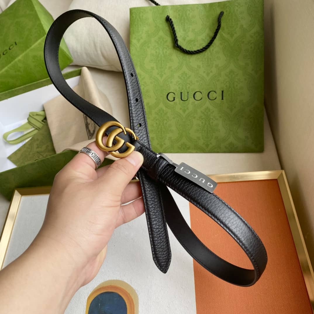 Replica Gucci Leather Belt Black