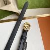 Replica Gucci Leather Belt Black