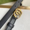 Replica Gucci Leather Belt Black