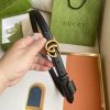 Replica Gucci Leather Belt Black