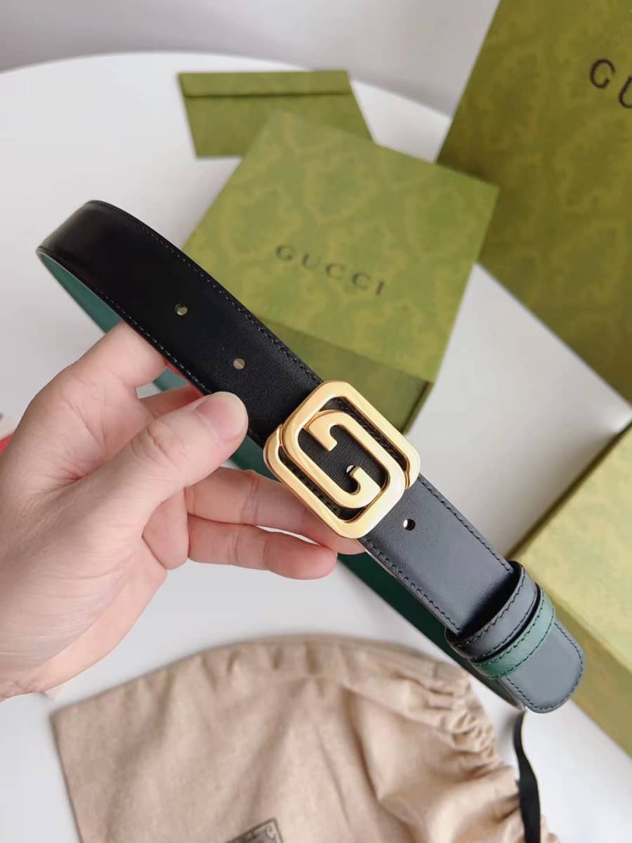 Replica Gucci Gold Buckle Belt Red And Green